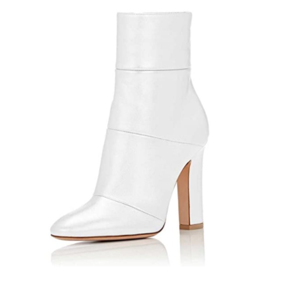 FSJ Women Retro Chunky High Heel Ankle Boots